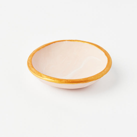 Small pink and gold catch-all dish